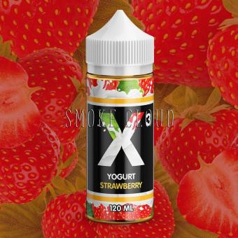 Жидкость X-3 Yoghurt 120 мл. Strawberry, жидкость йогурт клубника икс три, сладкий йогурт с клубникой жидкость для вейпа, купить жидкость с клубникой